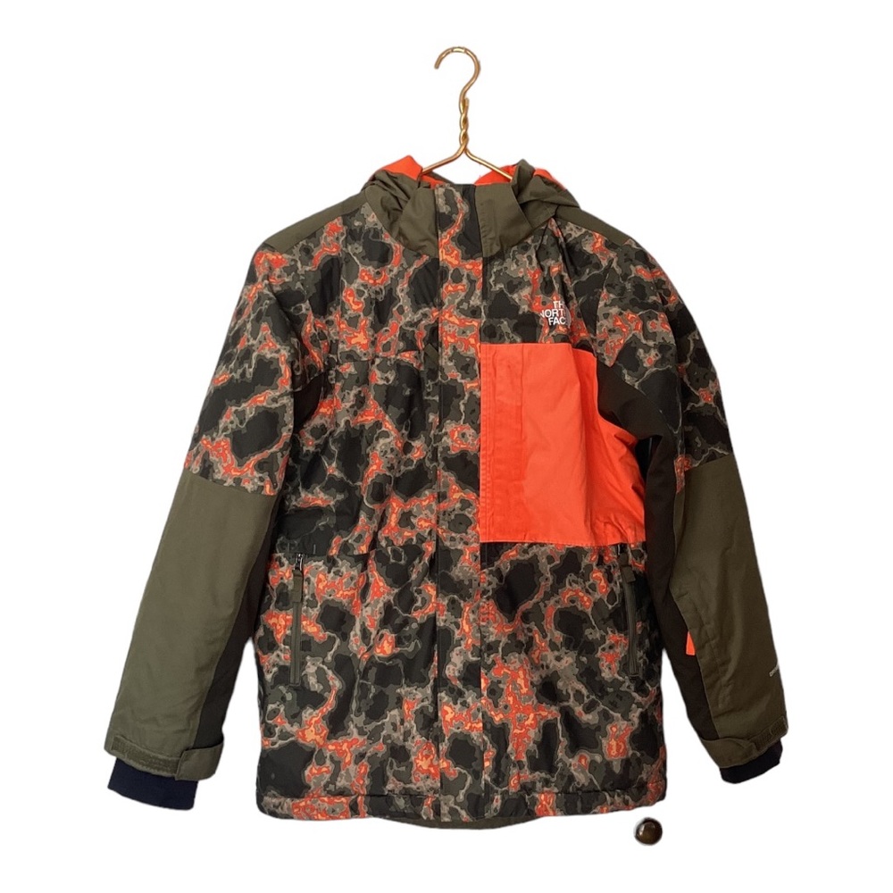 The North Face Kids Jacket in Olive Green and Orange Camo
